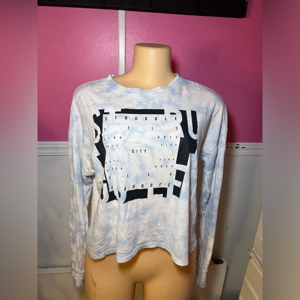 Graphic Long Sleeve Tie-Dye Shirt